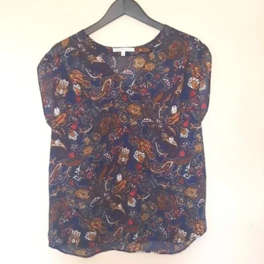 Daniel Rainn blue paisley sleeveless blouse